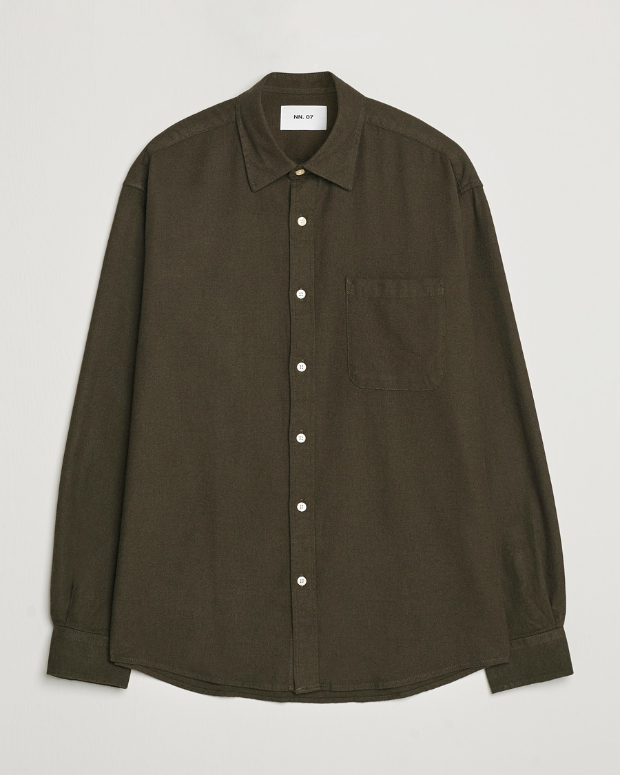 Mies | Kauluspaidat | NN07 | Deon Flannel Checked Shirt Dark Army