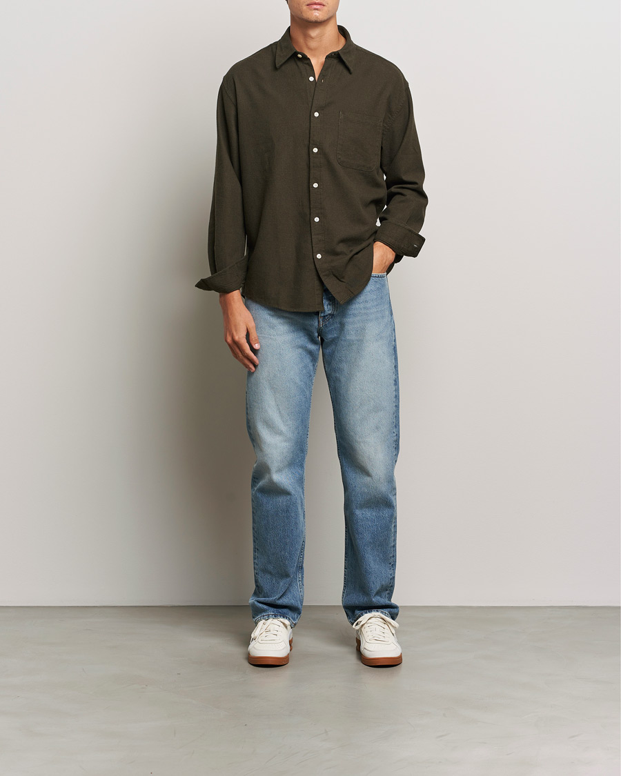 Mies | Kauluspaidat | NN07 | Deon Flannel Checked Shirt Dark Army