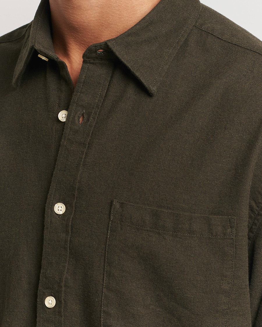 Mies | Kauluspaidat | NN07 | Deon Flannel Checked Shirt Dark Army