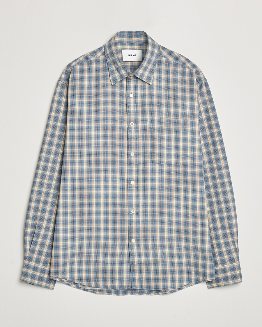 Mies | Kauluspaidat | NN07 | Deon Flannel Checked Shirt Blue