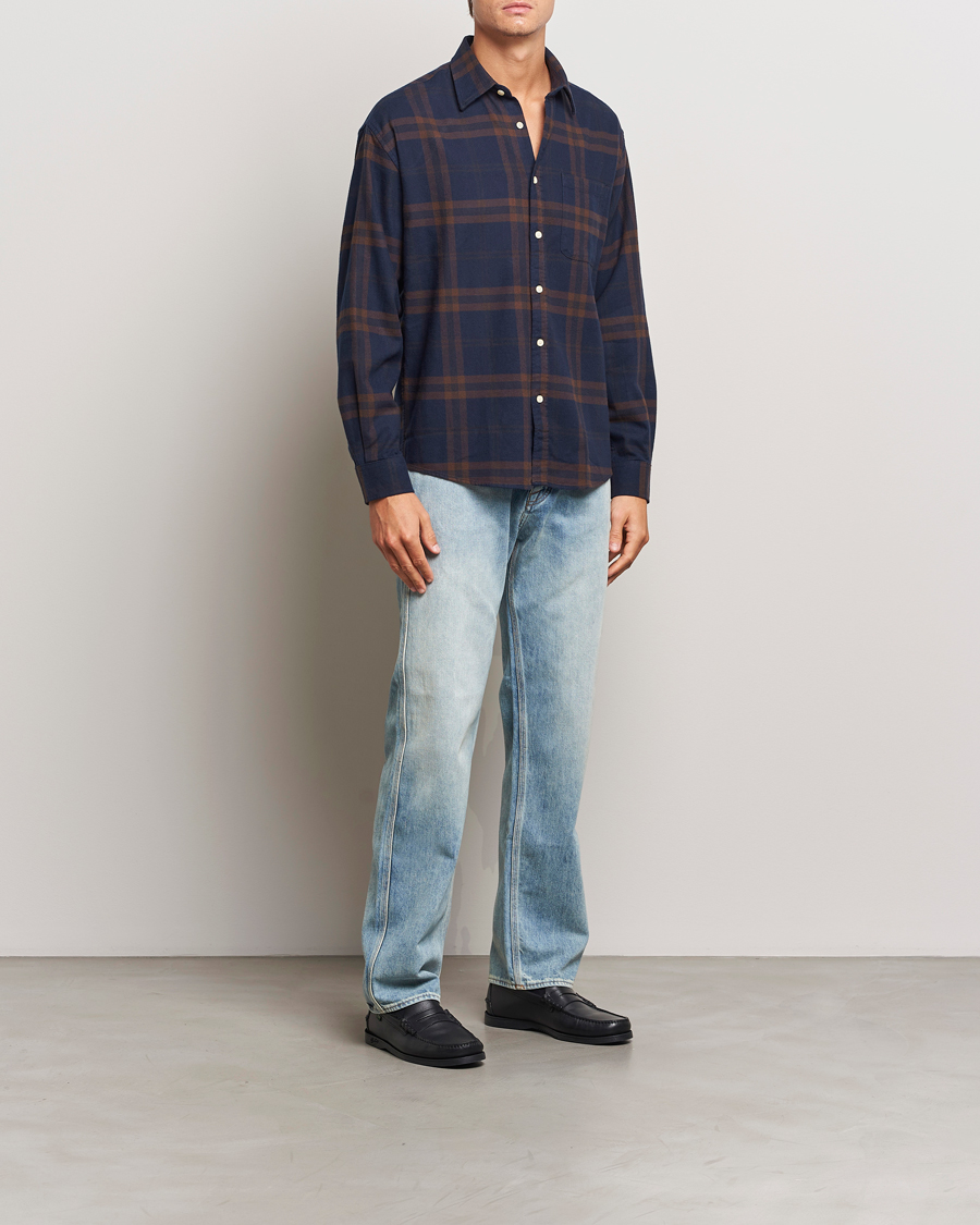Mies | Kauluspaidat | NN07 | Deon Flannel Shirt Blue/Brown