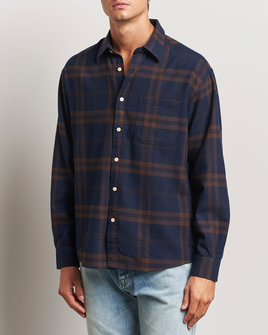 Mies | Kauluspaidat | NN07 | Deon Flannel Shirt Blue/Brown