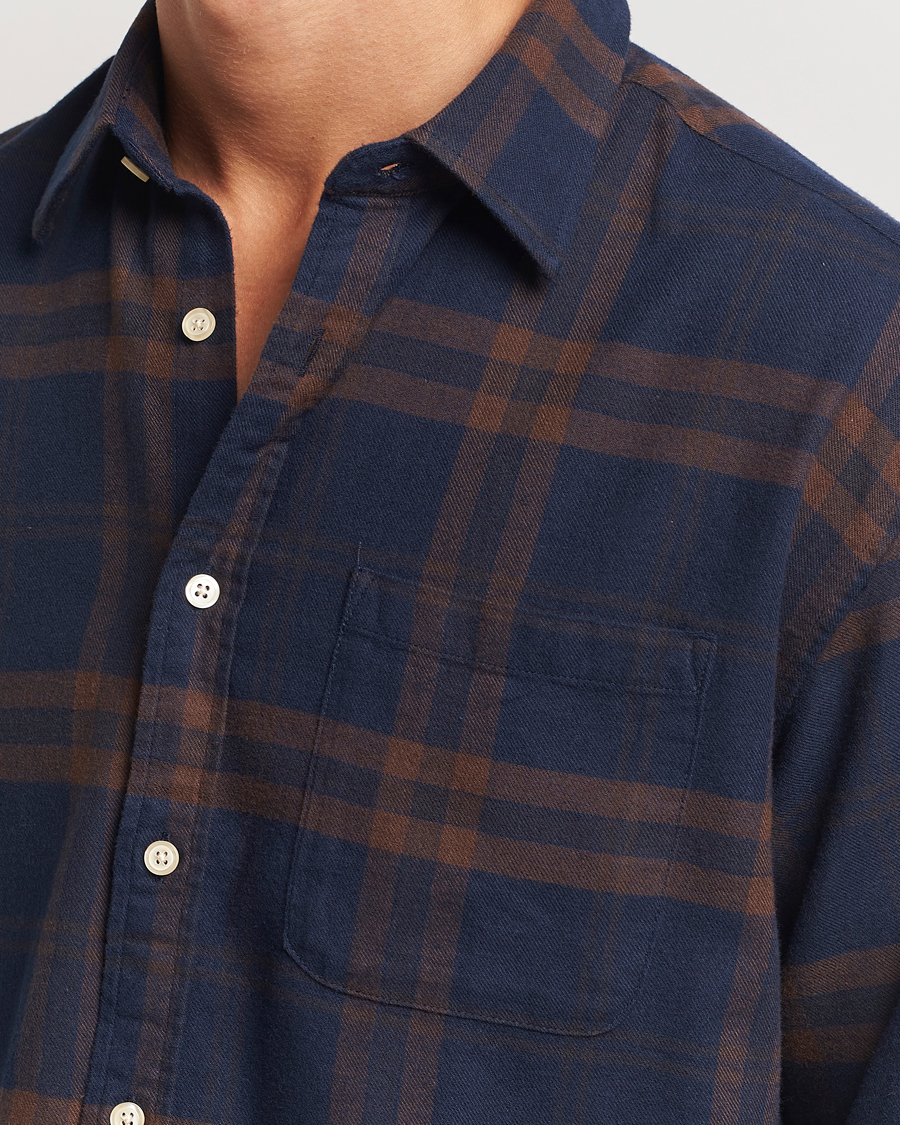 Mies | Kauluspaidat | NN07 | Deon Flannel Shirt Blue/Brown