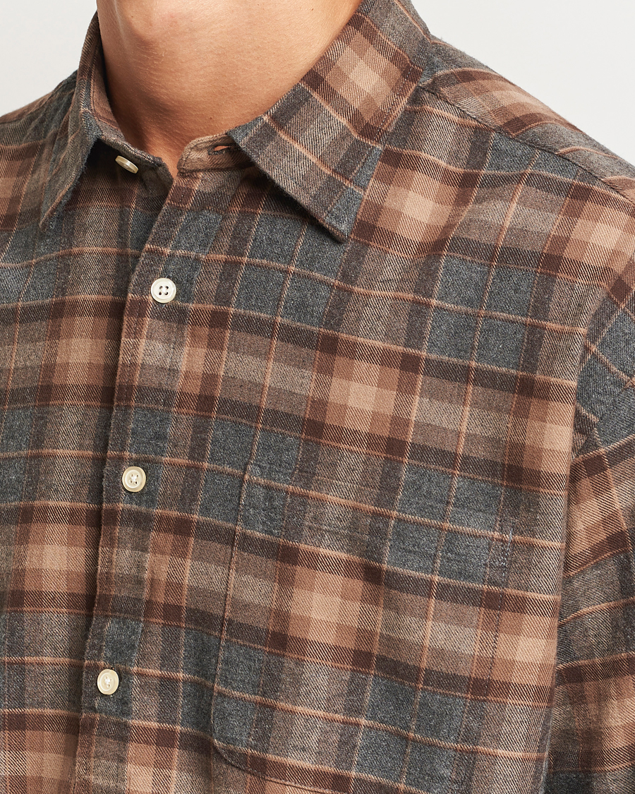 Mies | Kauluspaidat | NN07 | Deon Flannel Checked Shirt Rust Red