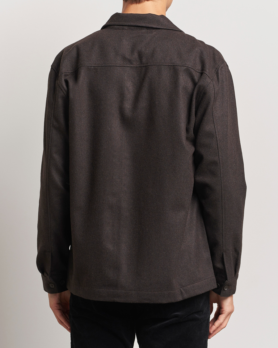 Mies | Kauluspaidat | NN07 | Isak Wool Overshirt Dark Brown