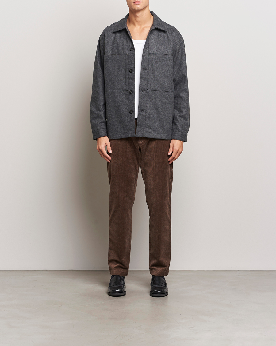 Mies | Kauluspaidat | NN07 | Isak Wool Overshirt Grey Melange