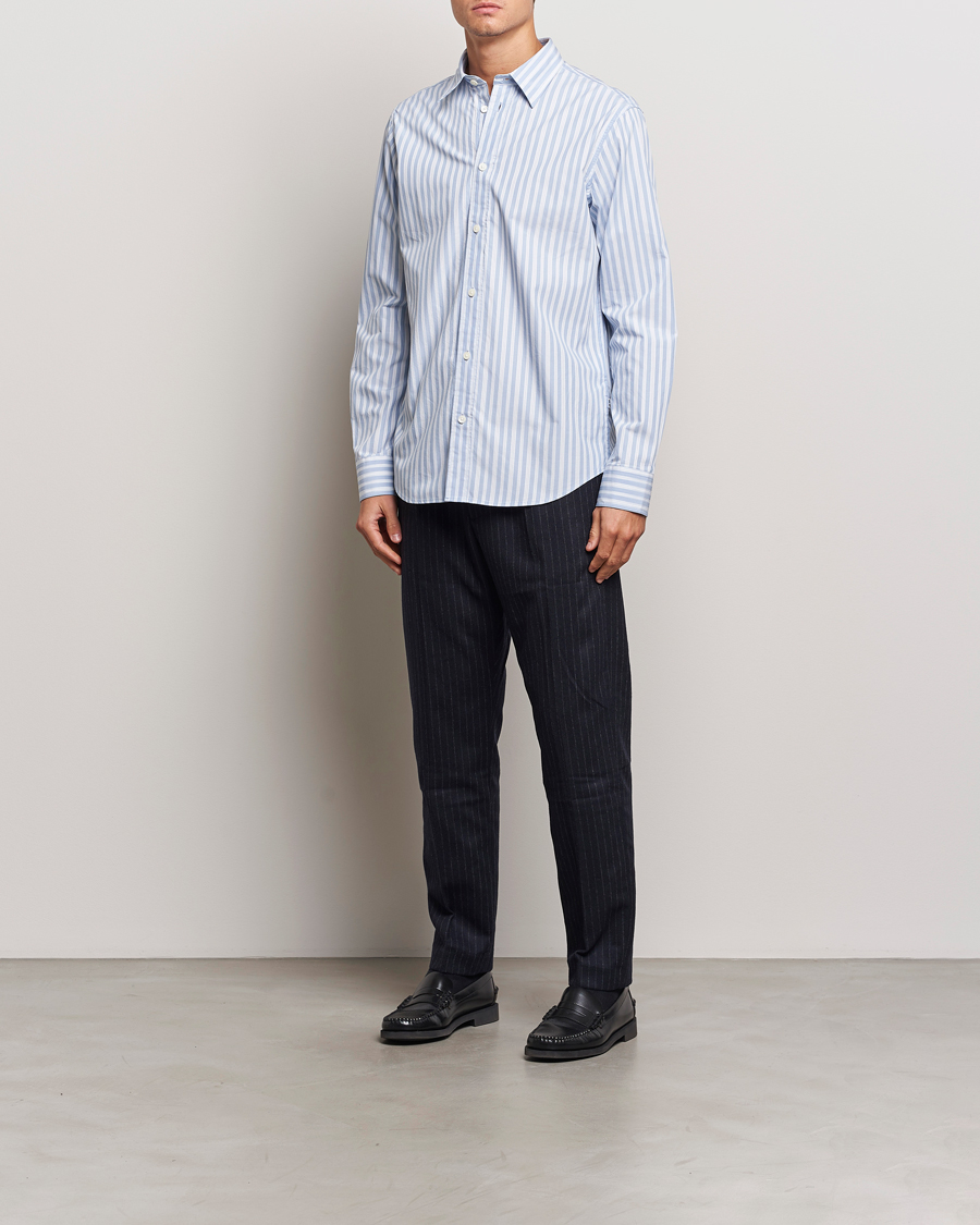 Mies | Housut | NN07 | Bill Wool Pleated Trousers Navy Blue Pinstripe