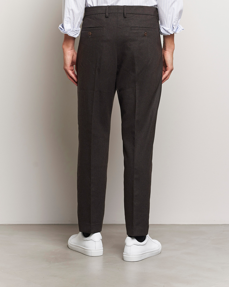 Mies | Housut | NN07 | Bill Wool Pleated Trousers Dark Brown