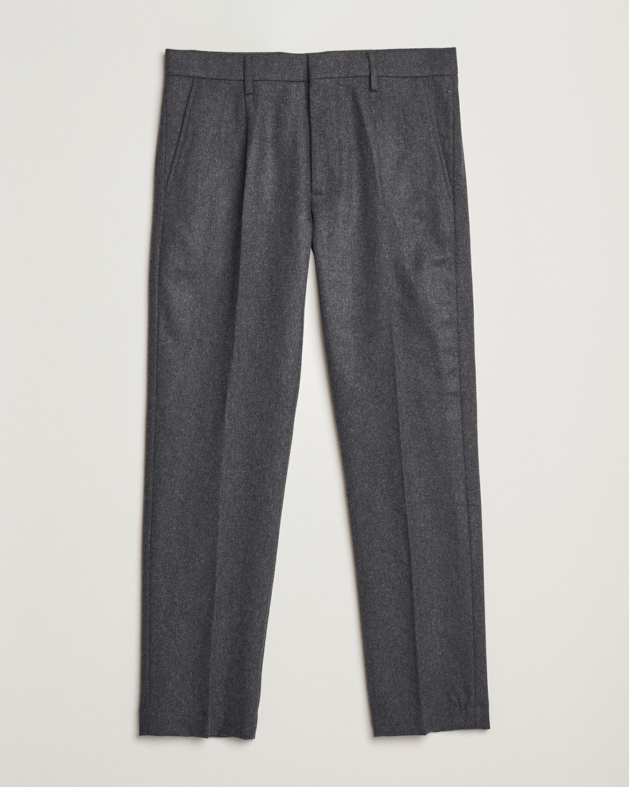 Mies | Housut | NN07 | Bill Wool Pleated Trousers Grey Melange
