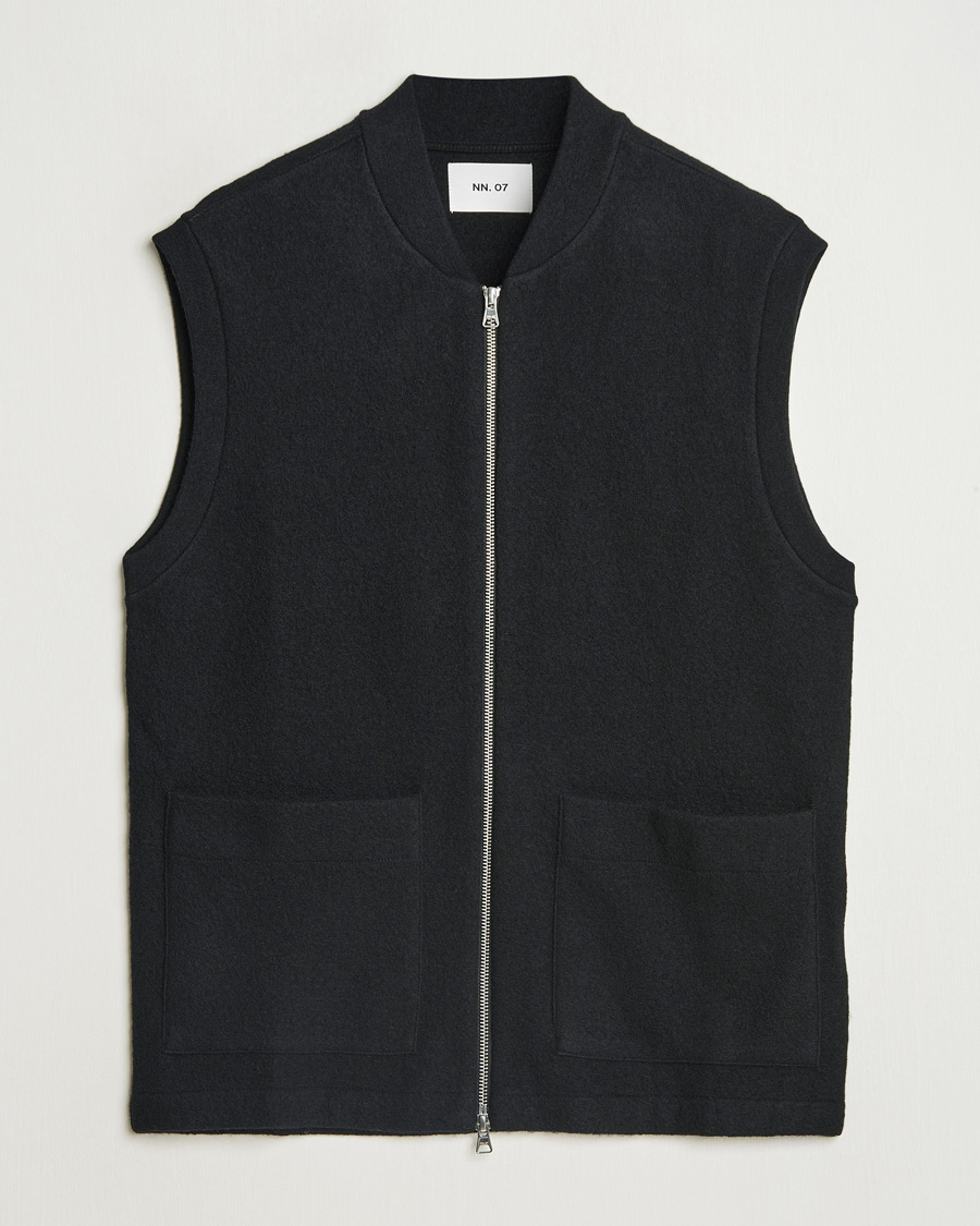 Mies | Puserot | NN07 | Boiled Wool Vest Black