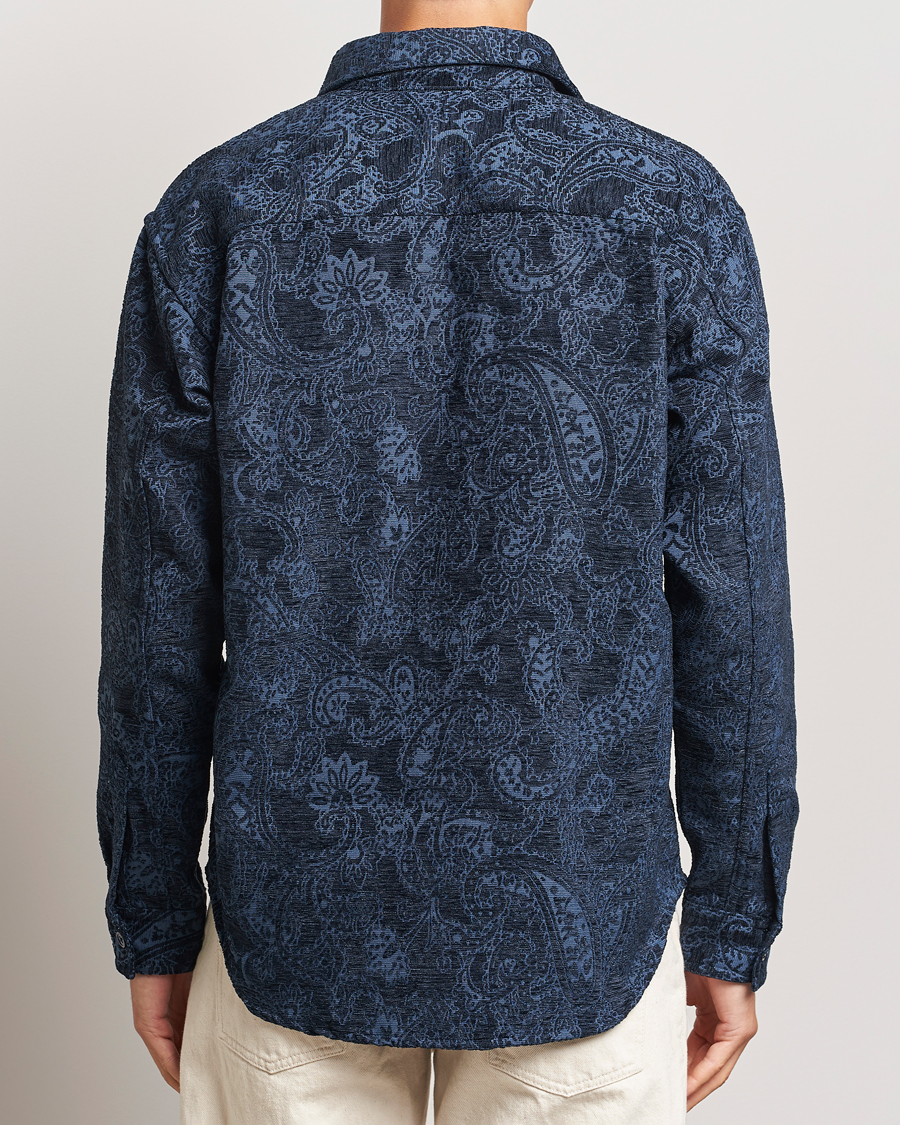 Mies | Kauluspaidat | NN07 | Adwin Flower Overshirt Navy Blue