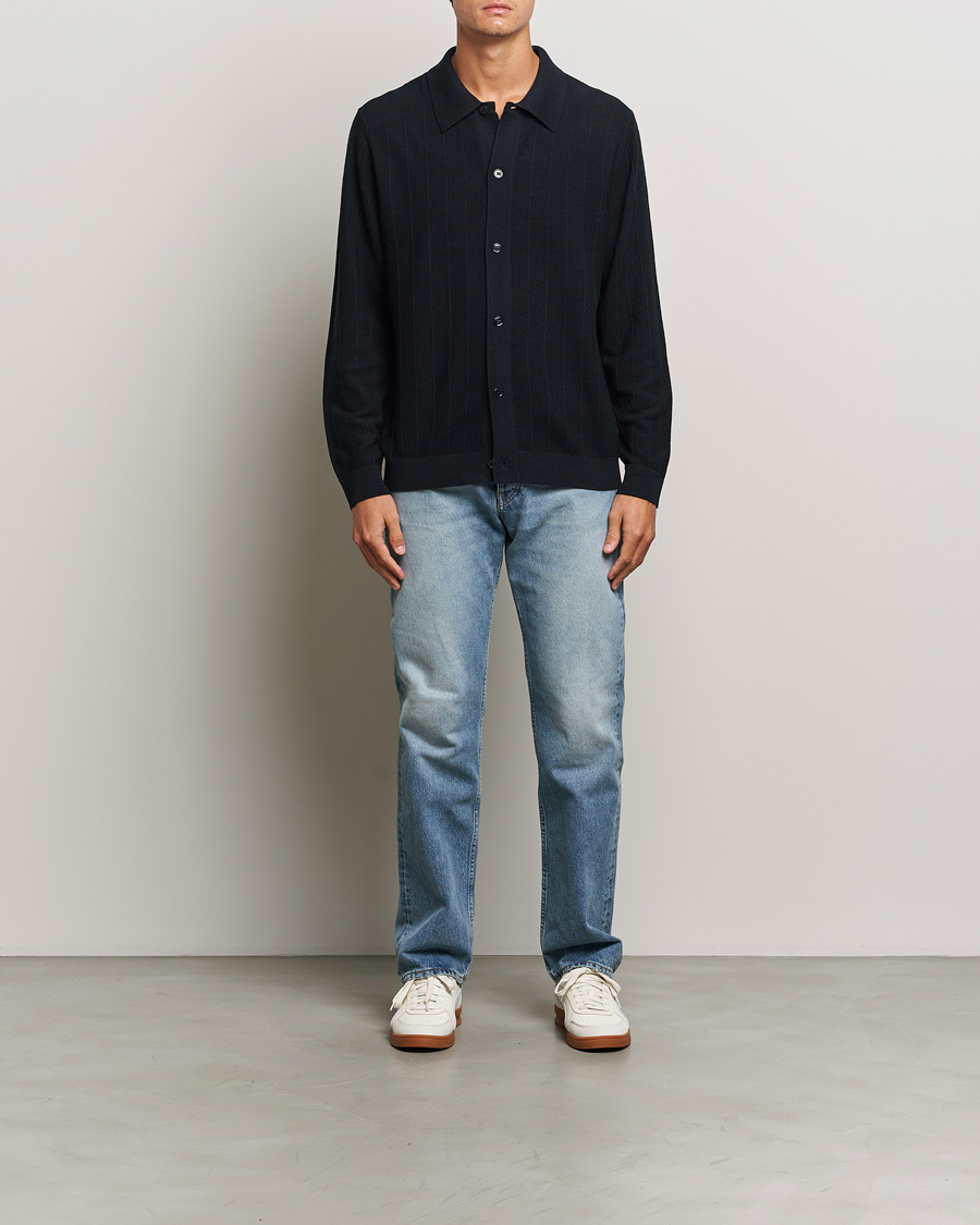 Mies | Puserot | NN07 | Thor Knitted Cardigan Navy Blue