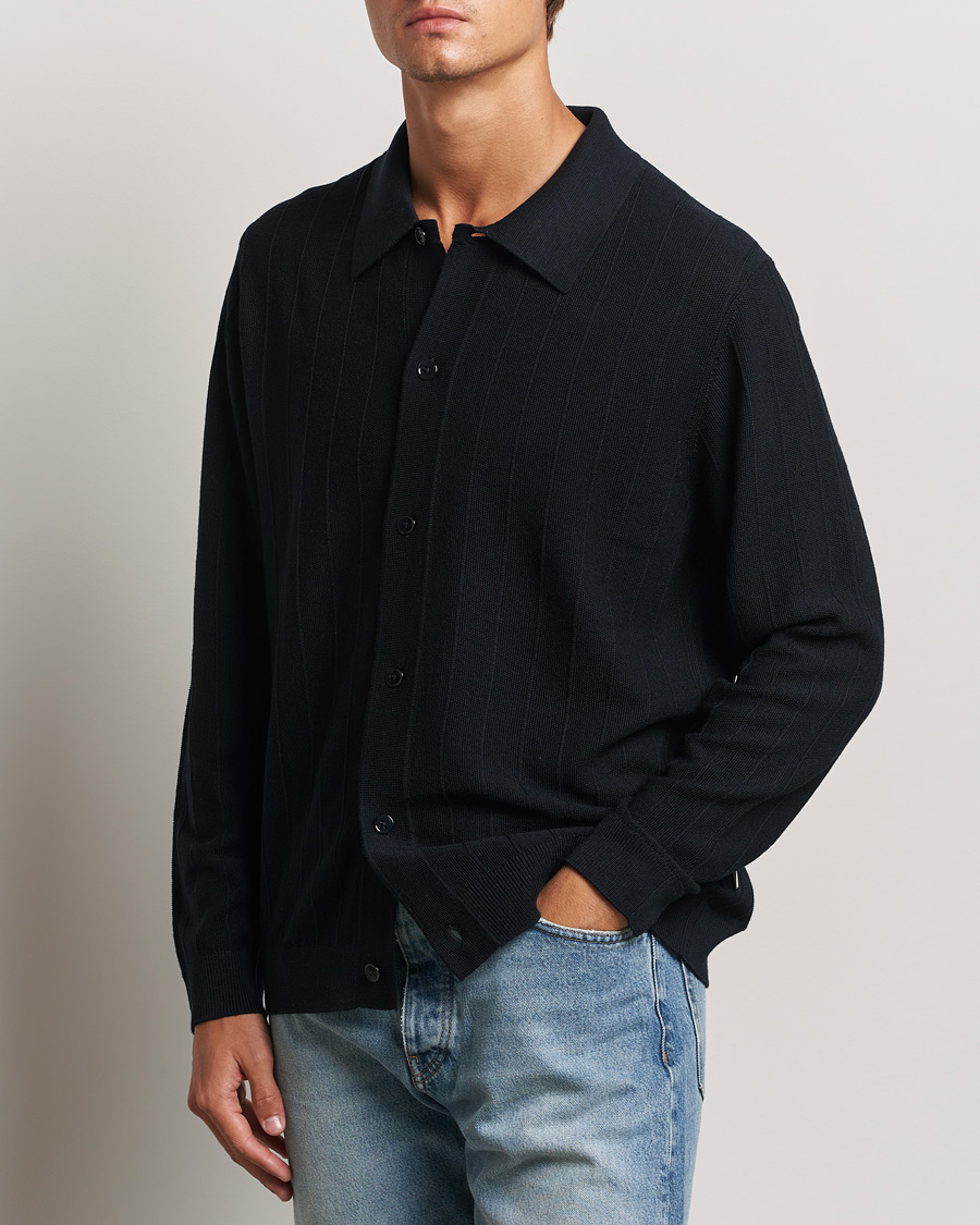 Mies | Puserot | NN07 | Thor Knitted Cardigan Navy Blue