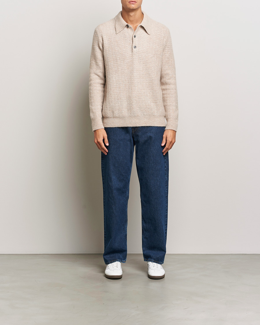 Mies | Puserot | NN07 | Alfie Alpaca Knitted Polo Greige