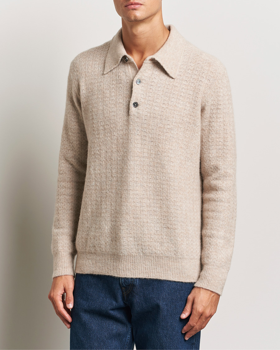 Mies | Puserot | NN07 | Alfie Alpaca Knitted Polo Greige