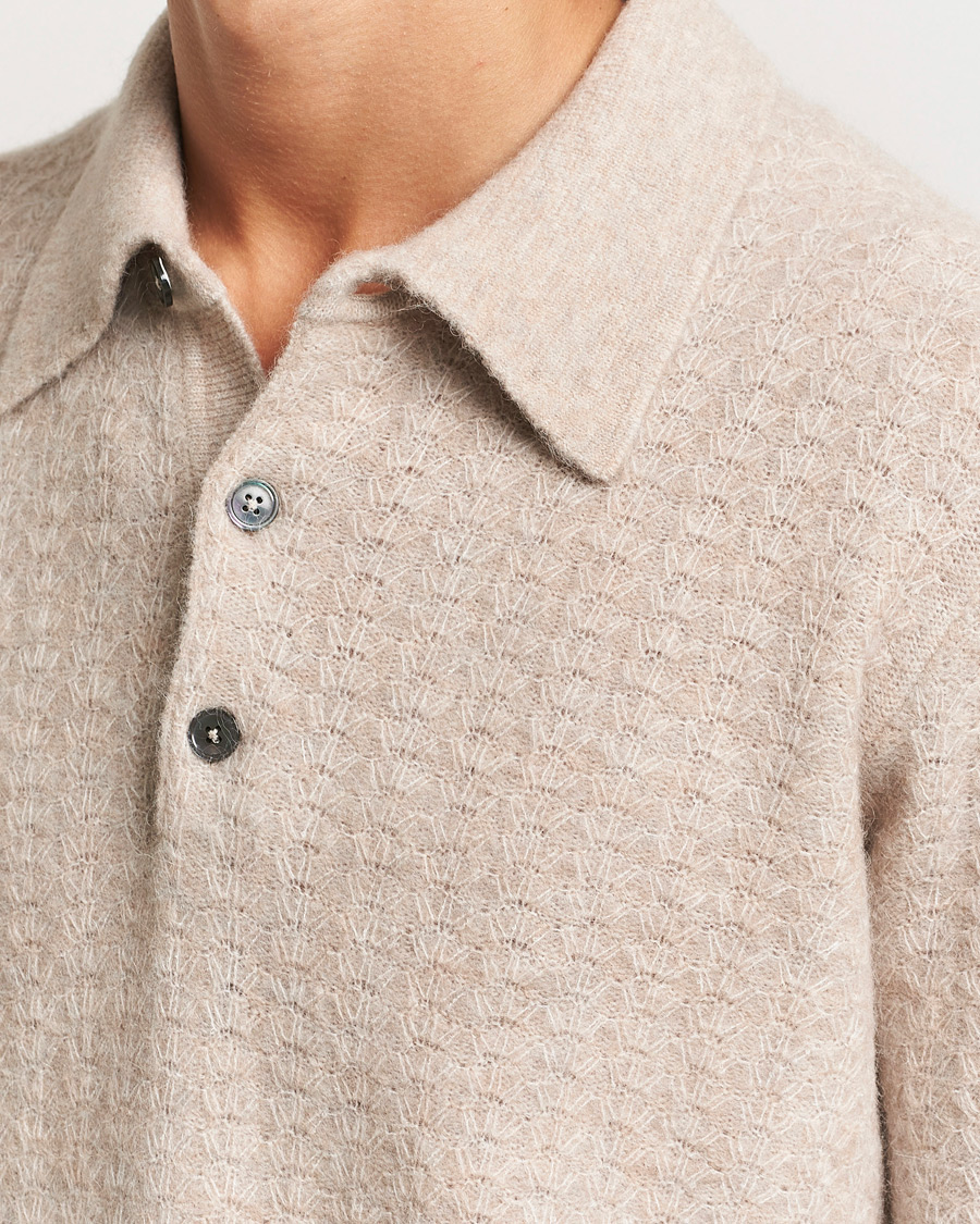 Mies | Puserot | NN07 | Alfie Alpaca Knitted Polo Greige