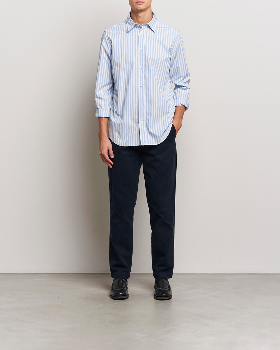 Mies | Kauluspaidat | NN07 | Colby Poplin Striped Shirt Blue/White