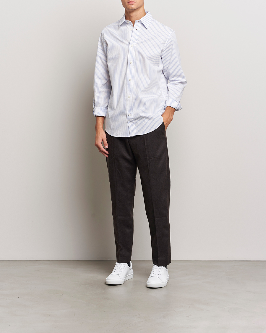 Mies | Kauluspaidat | NN07 | Colby Poplin Striped Shirt White/Blue