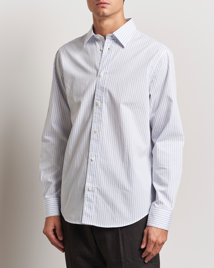 Mies | Kauluspaidat | NN07 | Colby Poplin Striped Shirt White/Blue