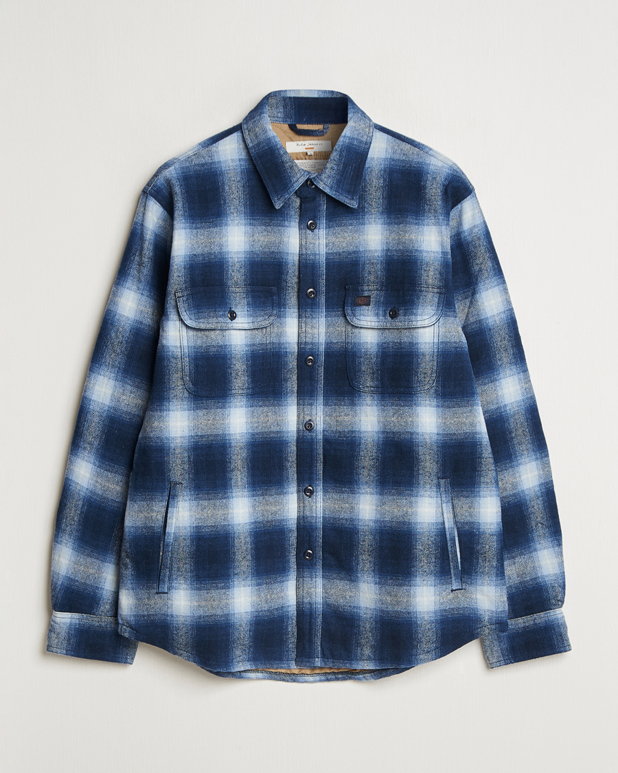 Mies | Takit | Nudie Jeans | Glenn Padded Checked Shirt Jacket Blue