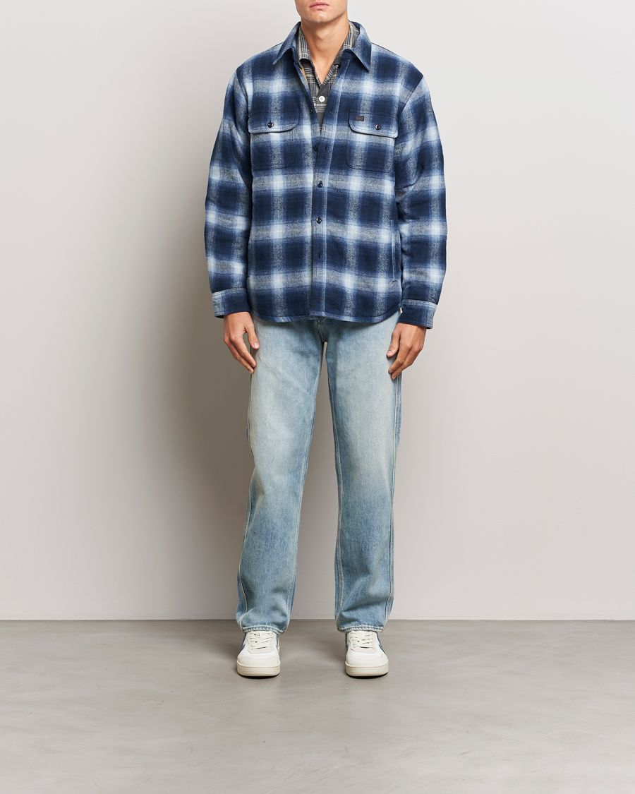Mies | Takit | Nudie Jeans | Glenn Padded Checked Shirt Jacket Blue