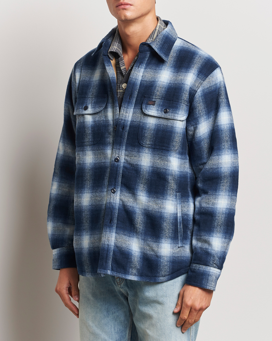 Mies | Takit | Nudie Jeans | Glenn Padded Checked Shirt Jacket Blue