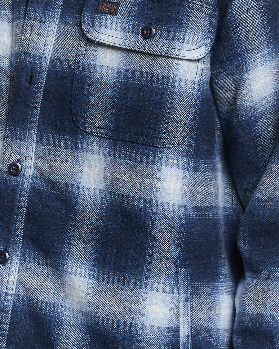 Mies | Takit | Nudie Jeans | Glenn Padded Checked Shirt Jacket Blue