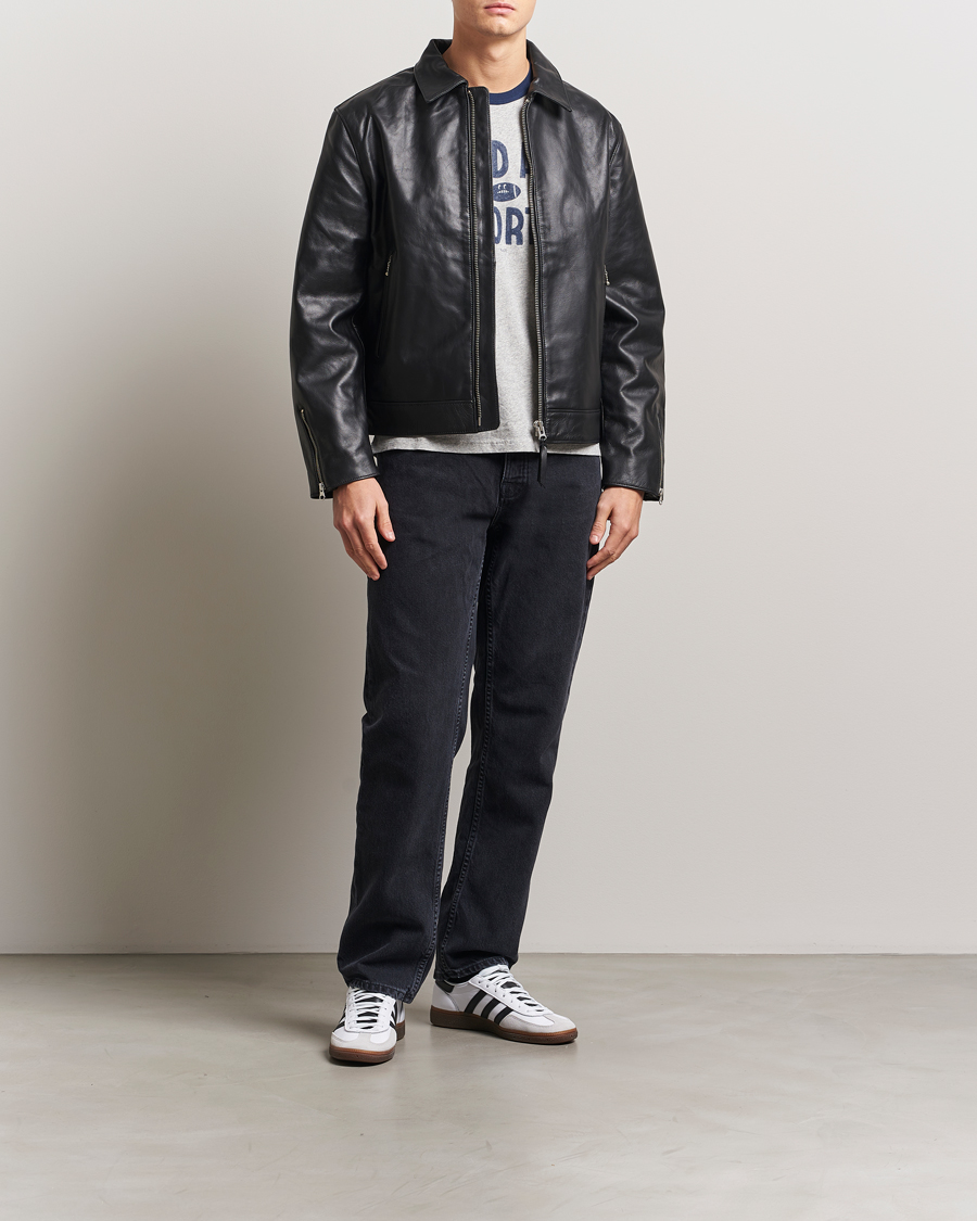 Mies | Takit | Nudie Jeans | Eddy Rider Leather Jacket Black