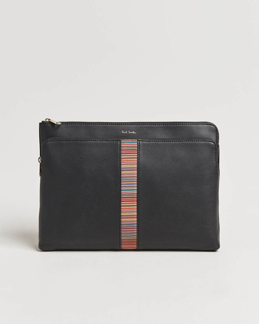 Mies | Paul Smith Leather Stripe Document Case Black | Paul Smith | Leather Stripe Document Case Black