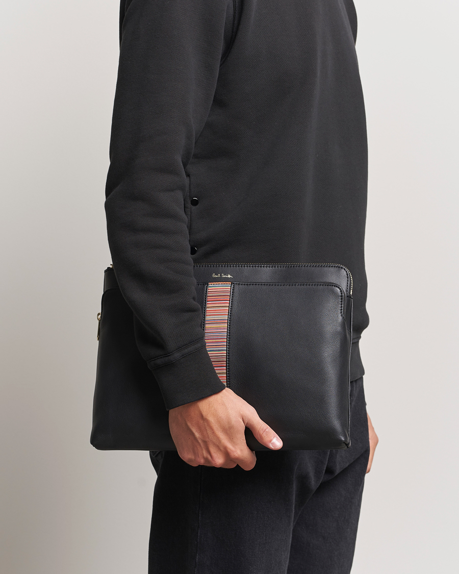 Mies | Paul Smith Leather Stripe Document Case Black | Paul Smith | Leather Stripe Document Case Black