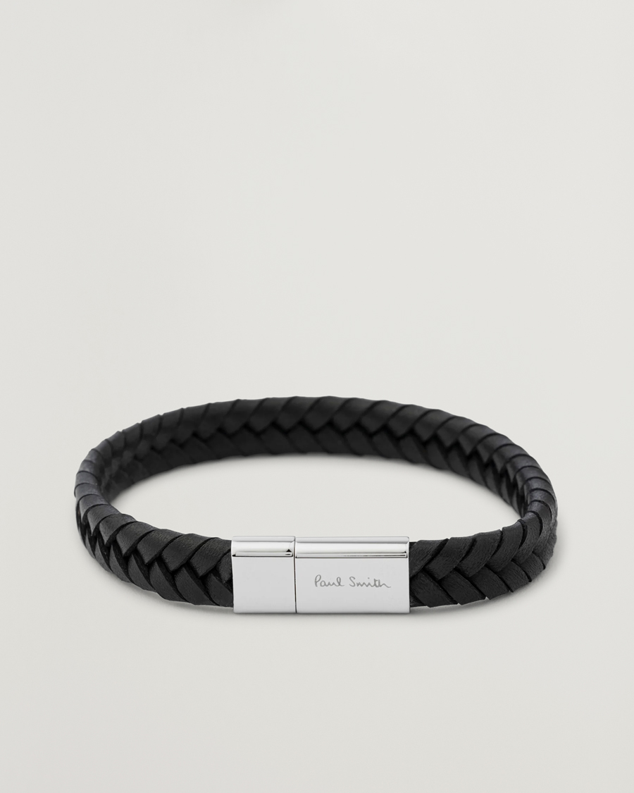 Mies | Paul Smith Two Tone Leather Bracelet Black | Paul Smith | Two Tone Leather Bracelet Black
