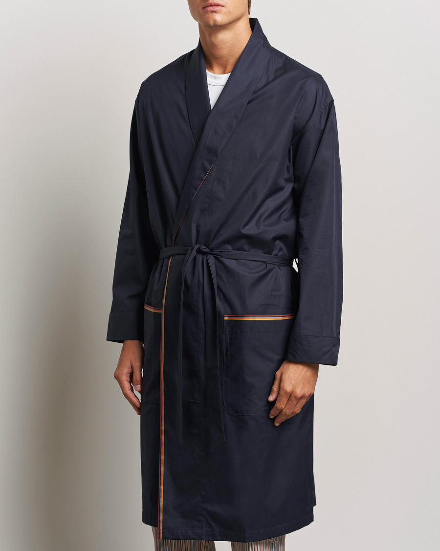 Mies | Yöpuvut ja kylpytakit | Paul Smith | Stripe Cotton Gown Navy
