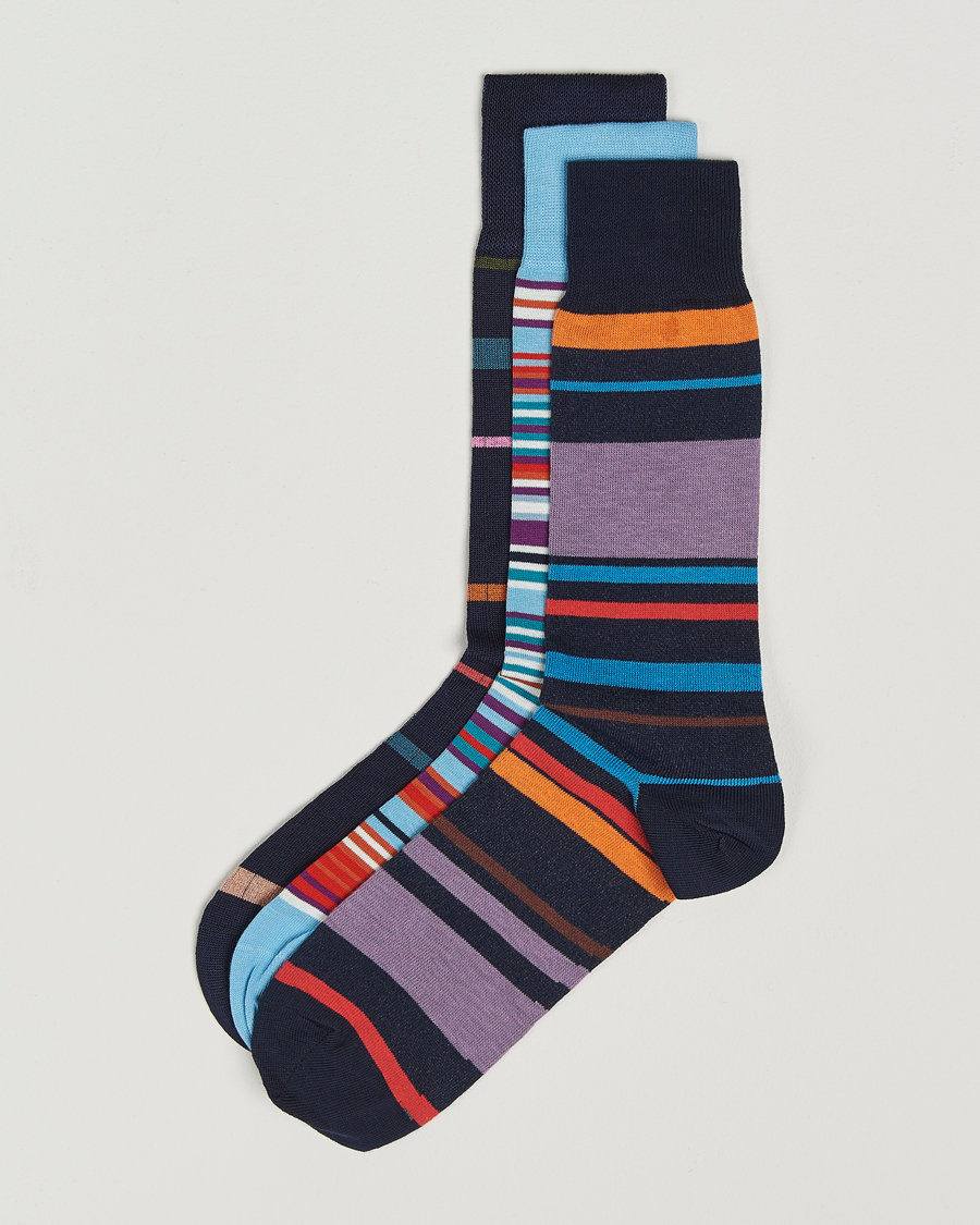 Mies | Alusvaatteet | Paul Smith | 3-Pack Striped Socks Multi