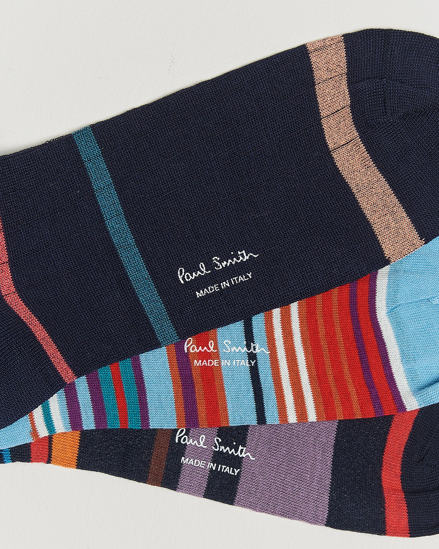 Mies | Alusvaatteet | Paul Smith | 3-Pack Striped Socks Multi