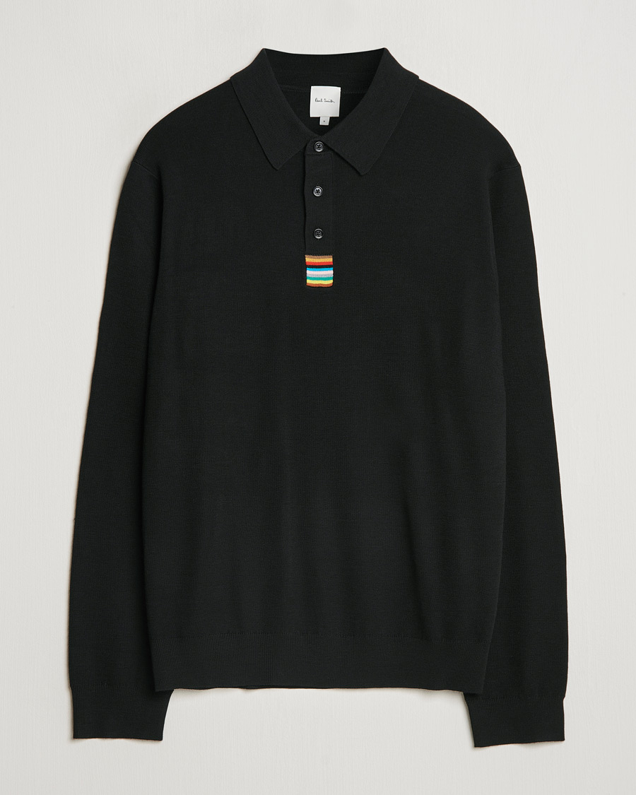Mies | Puserot | Paul Smith | Merino Knitted Polo Black