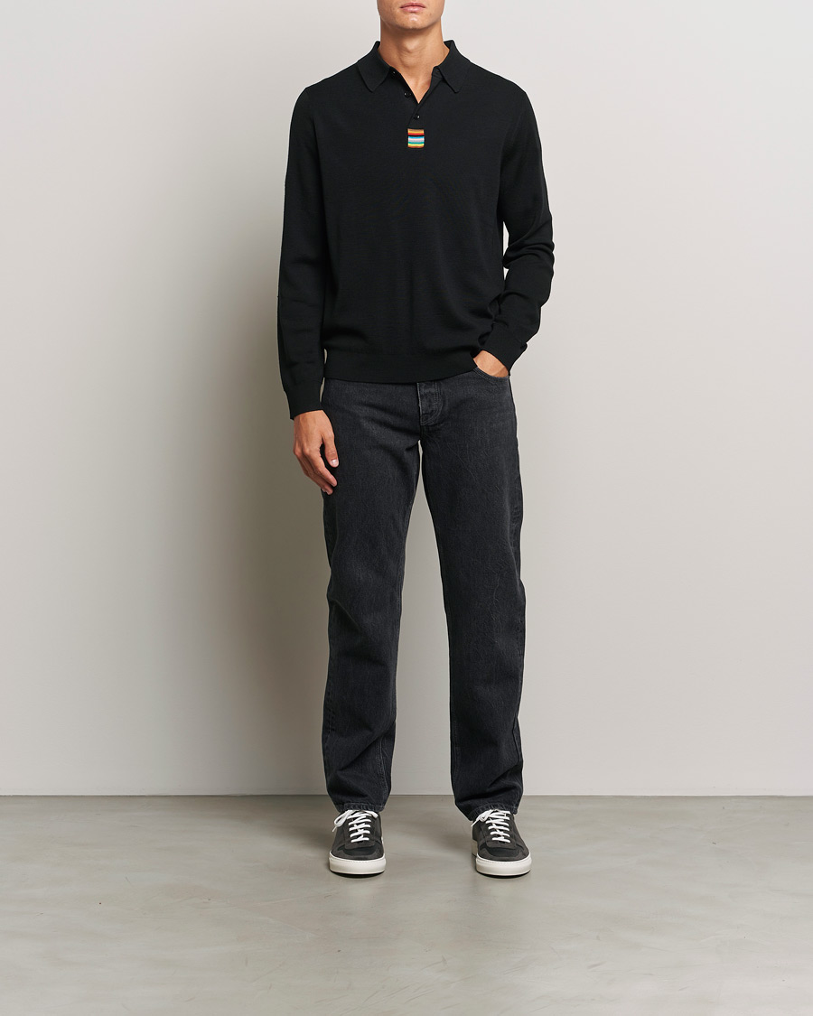 Mies | Puserot | Paul Smith | Merino Knitted Polo Black