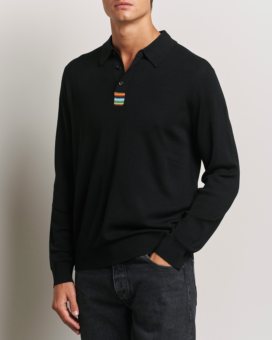 Mies | Puserot | Paul Smith | Merino Knitted Polo Black