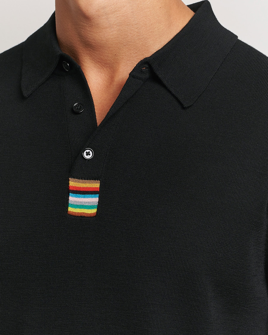 Mies | Puserot | Paul Smith | Merino Knitted Polo Black