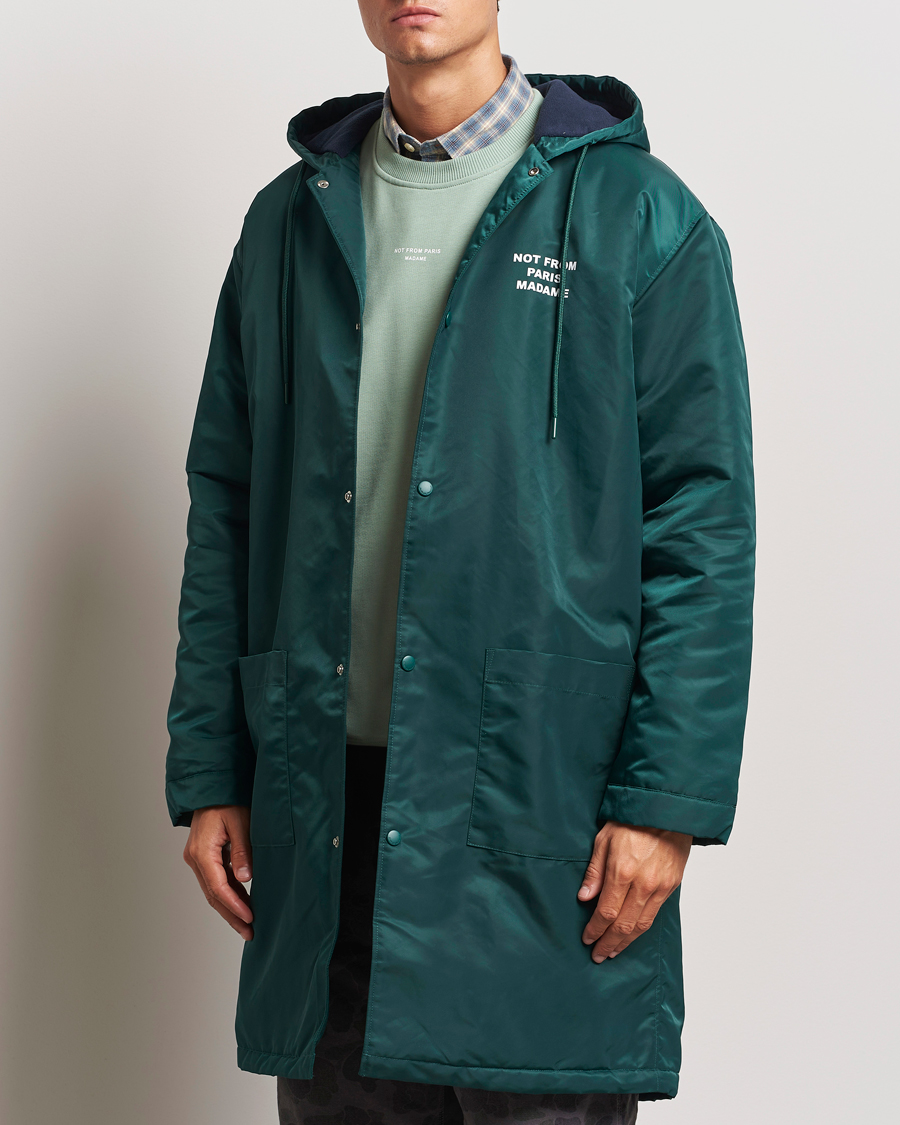 Mies | Takit | Drôle de Monsieur | La Parka Slogan Coat Dark Green