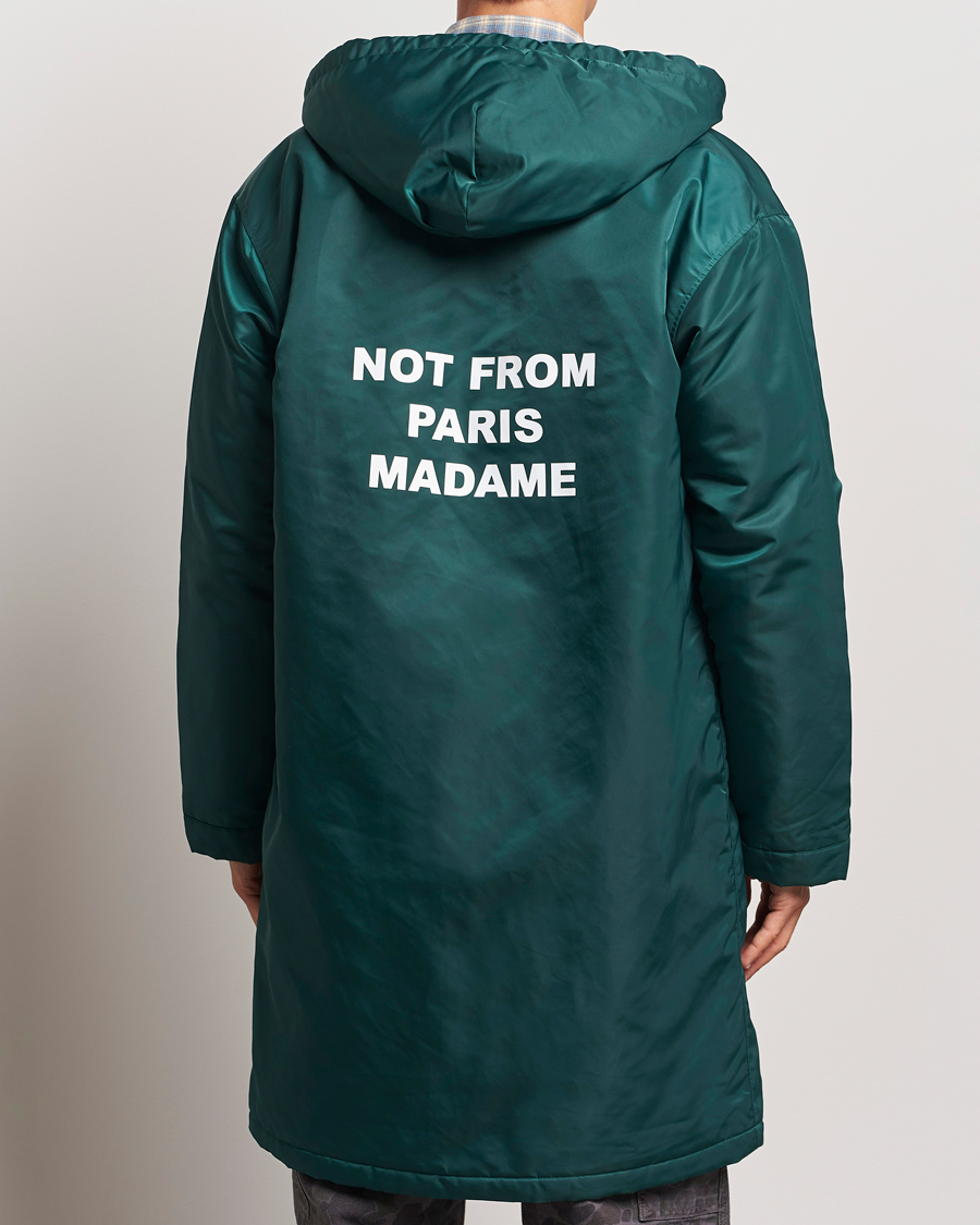 Mies | Takit | Drôle de Monsieur | La Parka Slogan Coat Dark Green