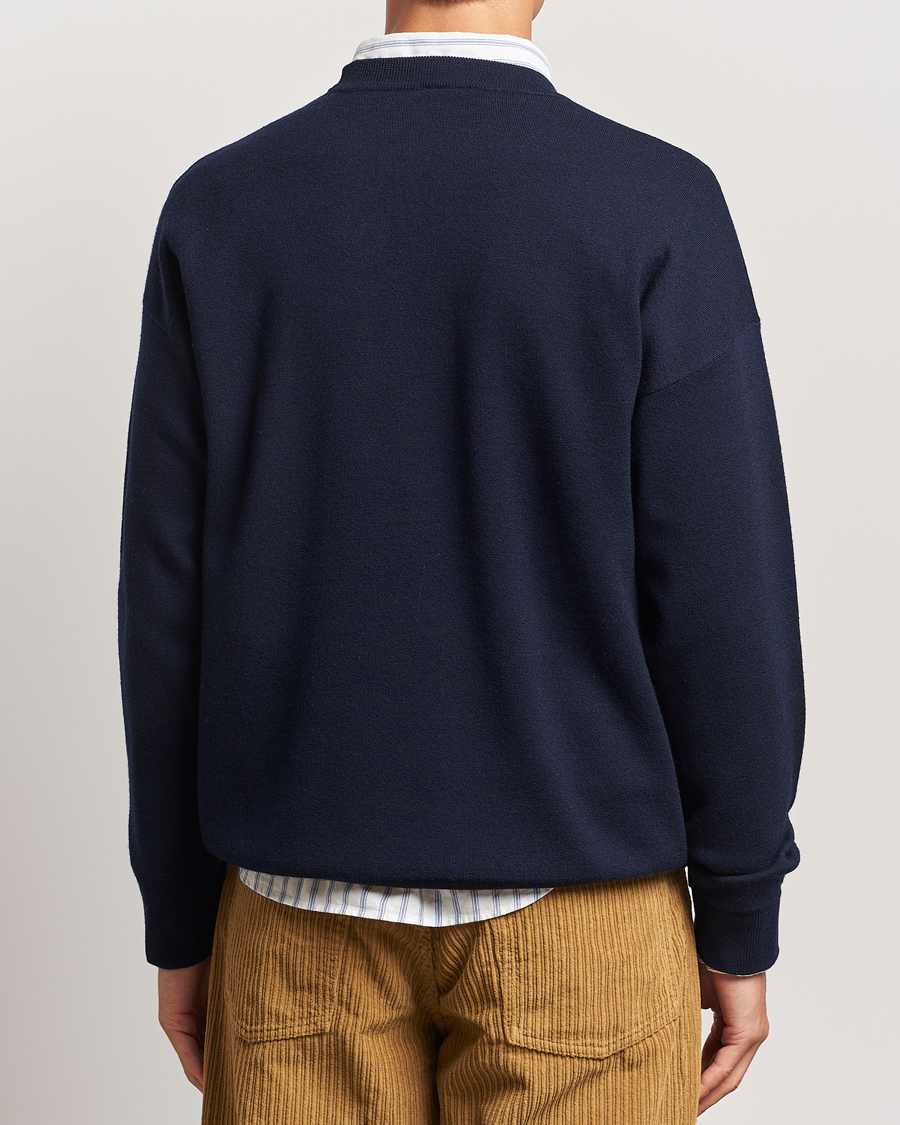 Mies | Puserot | Drôle de Monsieur | Flower Slogan Pullover Dark Navy