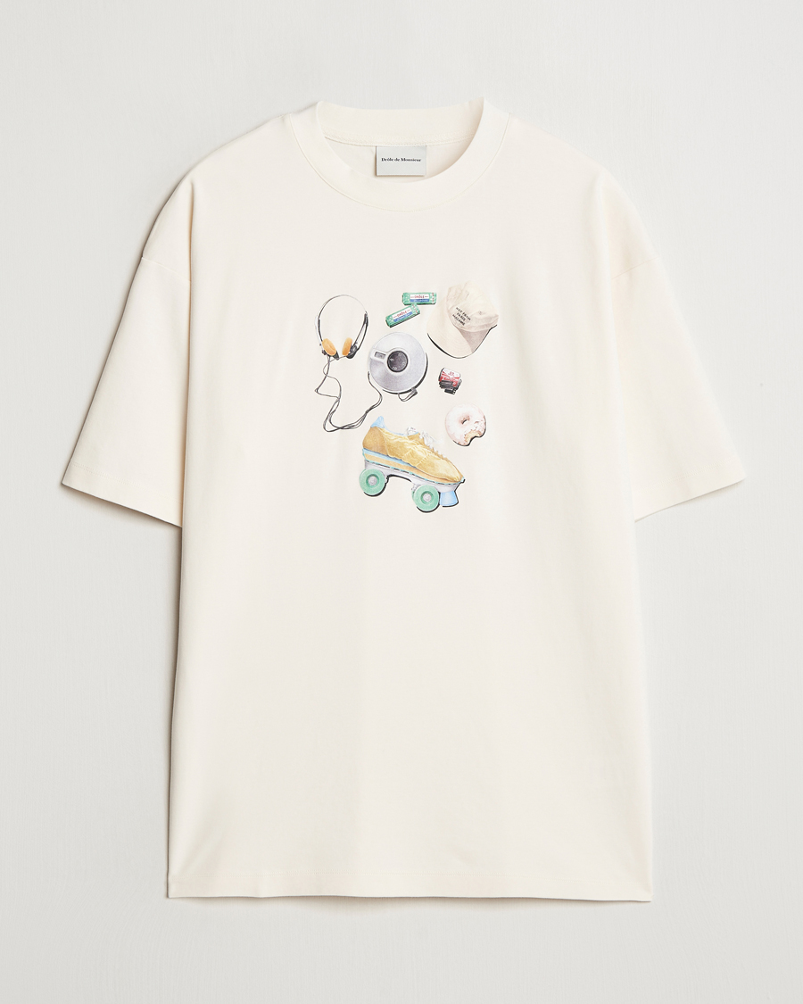 Mies | T-paidat | Drôle de Monsieur | Balade Printed T-Shirt Cream