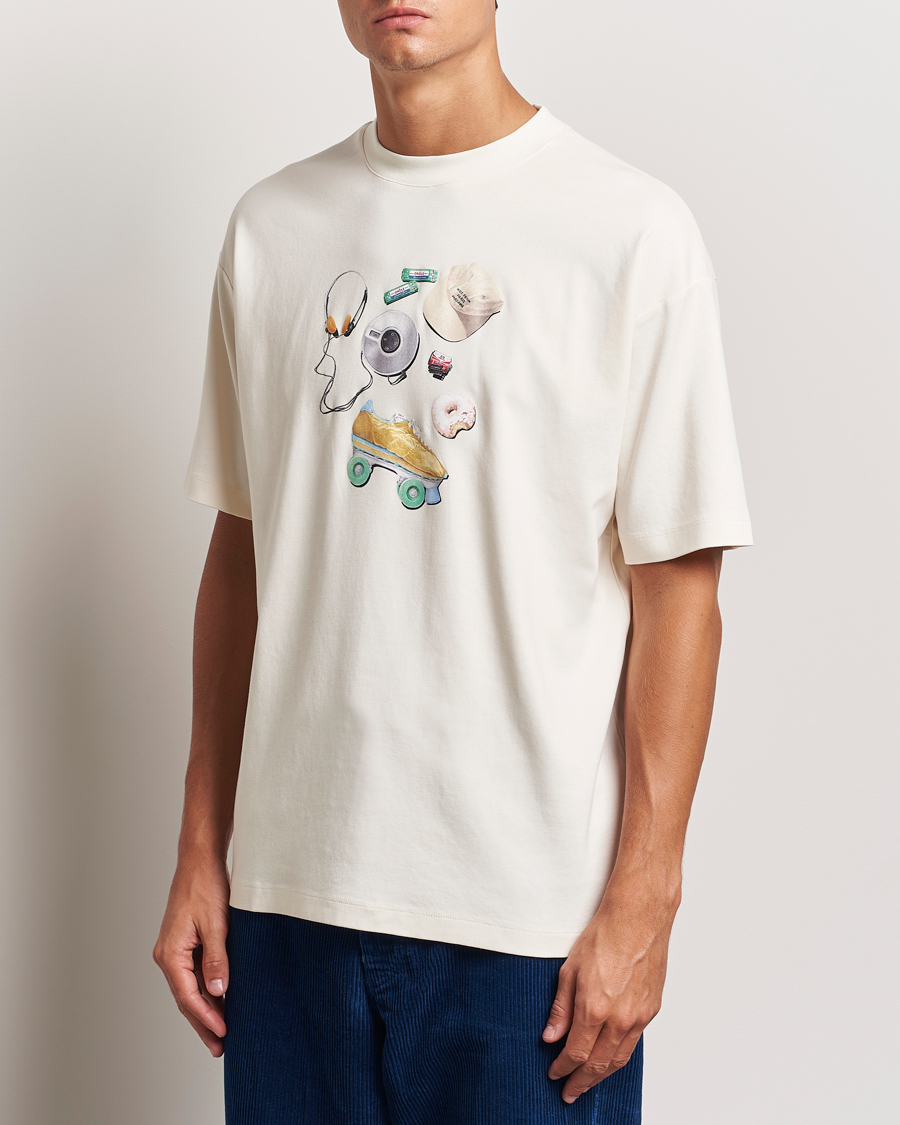 Mies | T-paidat | Drôle de Monsieur | Balade Printed T-Shirt Cream