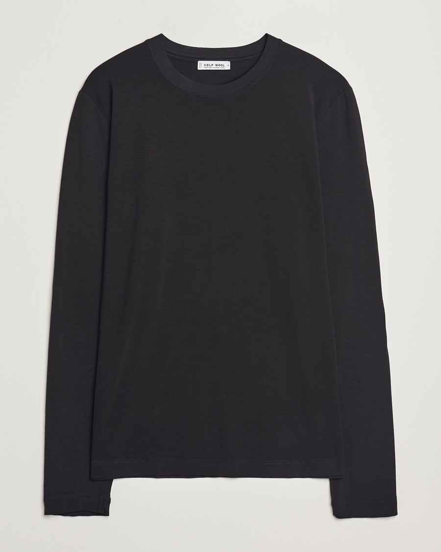 Mies | T-paidat | CDLP | Wool Long Sleeve T-Shirt Black