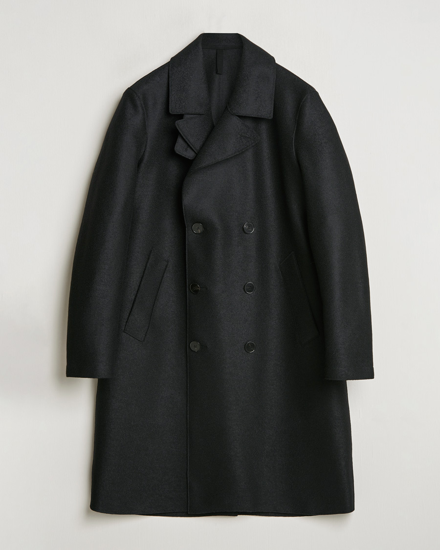 Mies | Takit | Harris Wharf London | Pressed Wool Long Peacoat Black
