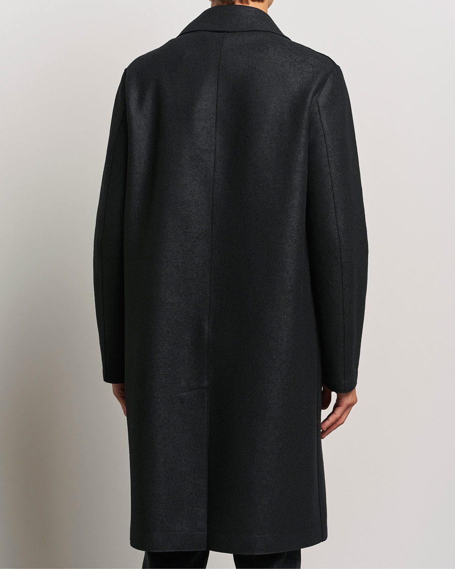 Mies | Takit | Harris Wharf London | Pressed Wool Long Peacoat Black