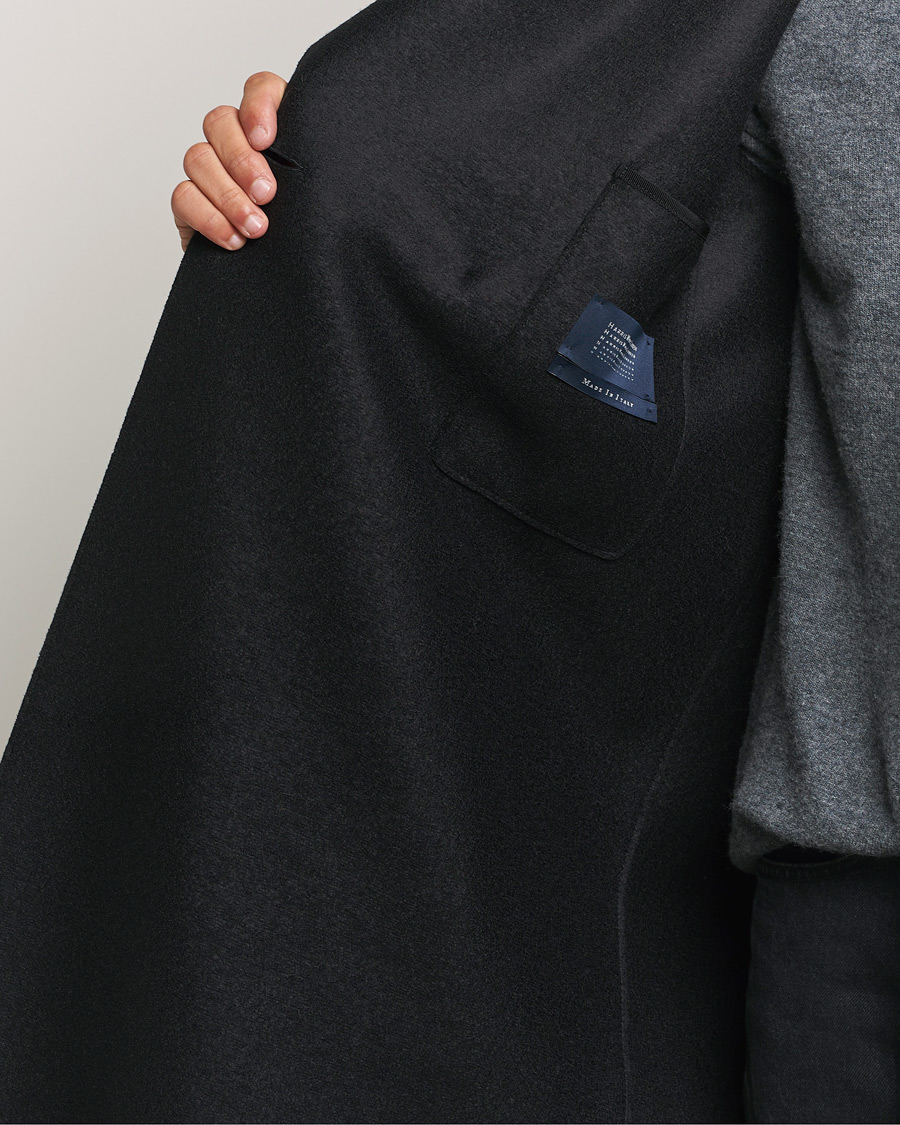 Mies | Takit | Harris Wharf London | Pressed Wool Long Peacoat Black