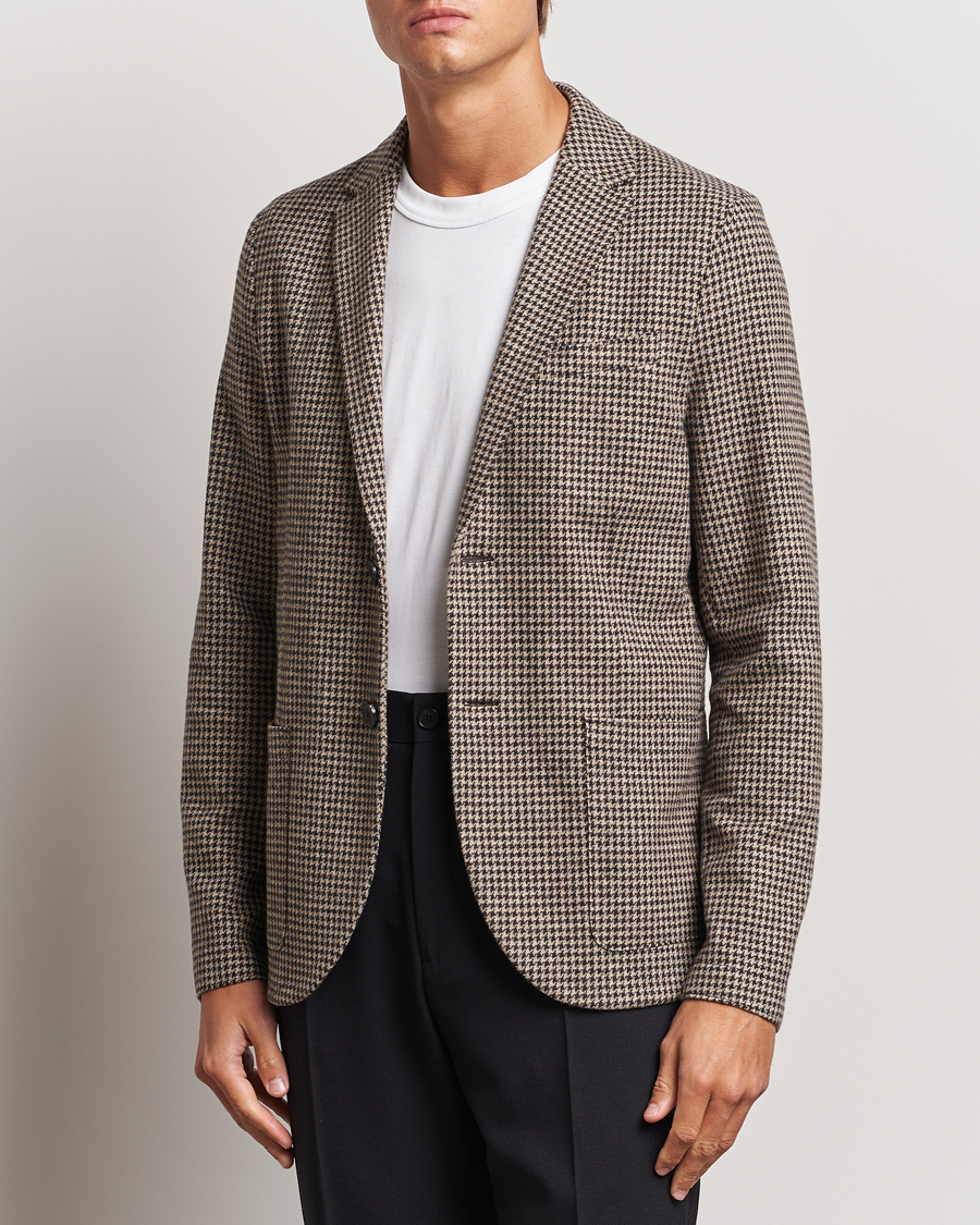 Mies | Pikkutakit | Harris Wharf London | Two Button Houndstooth Blazer Beige