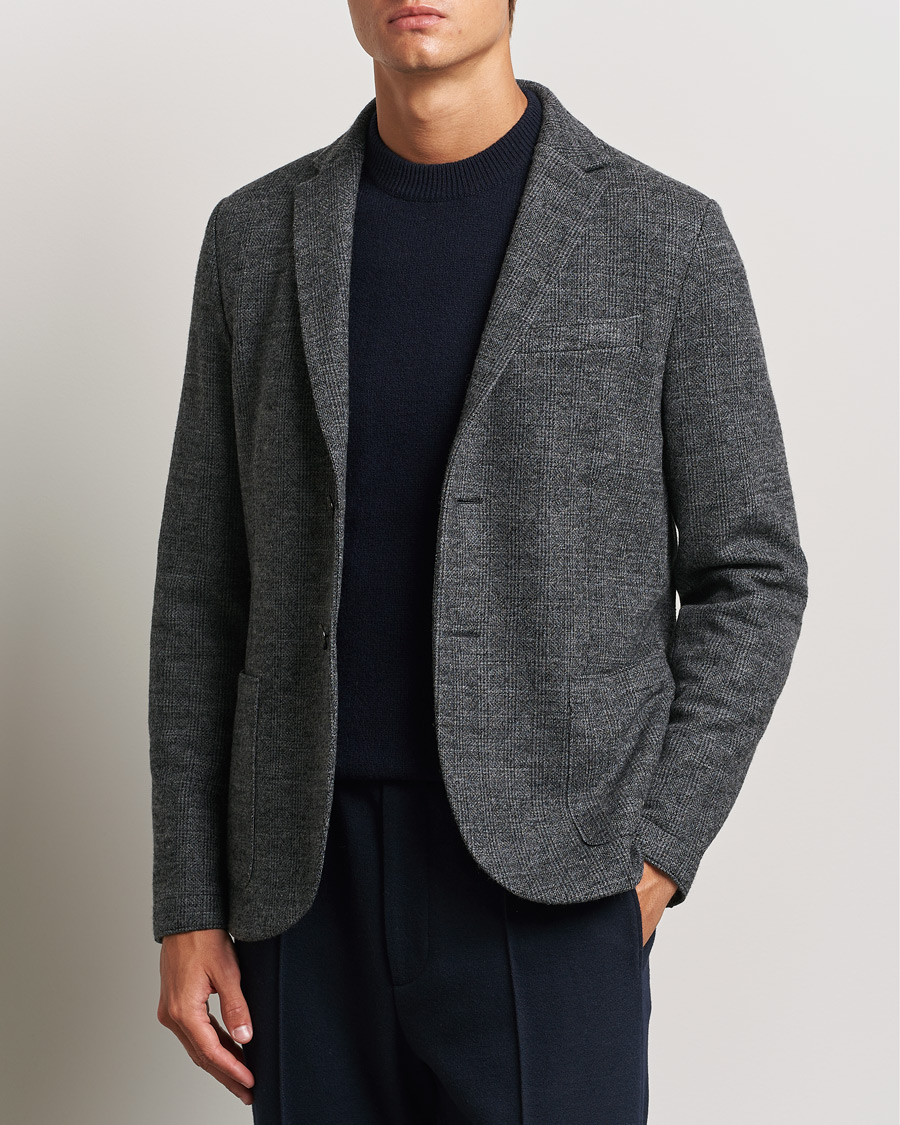 Mies | Pikkutakit | Harris Wharf London | Two Button Prince Of Wales Blazer Grey/Black