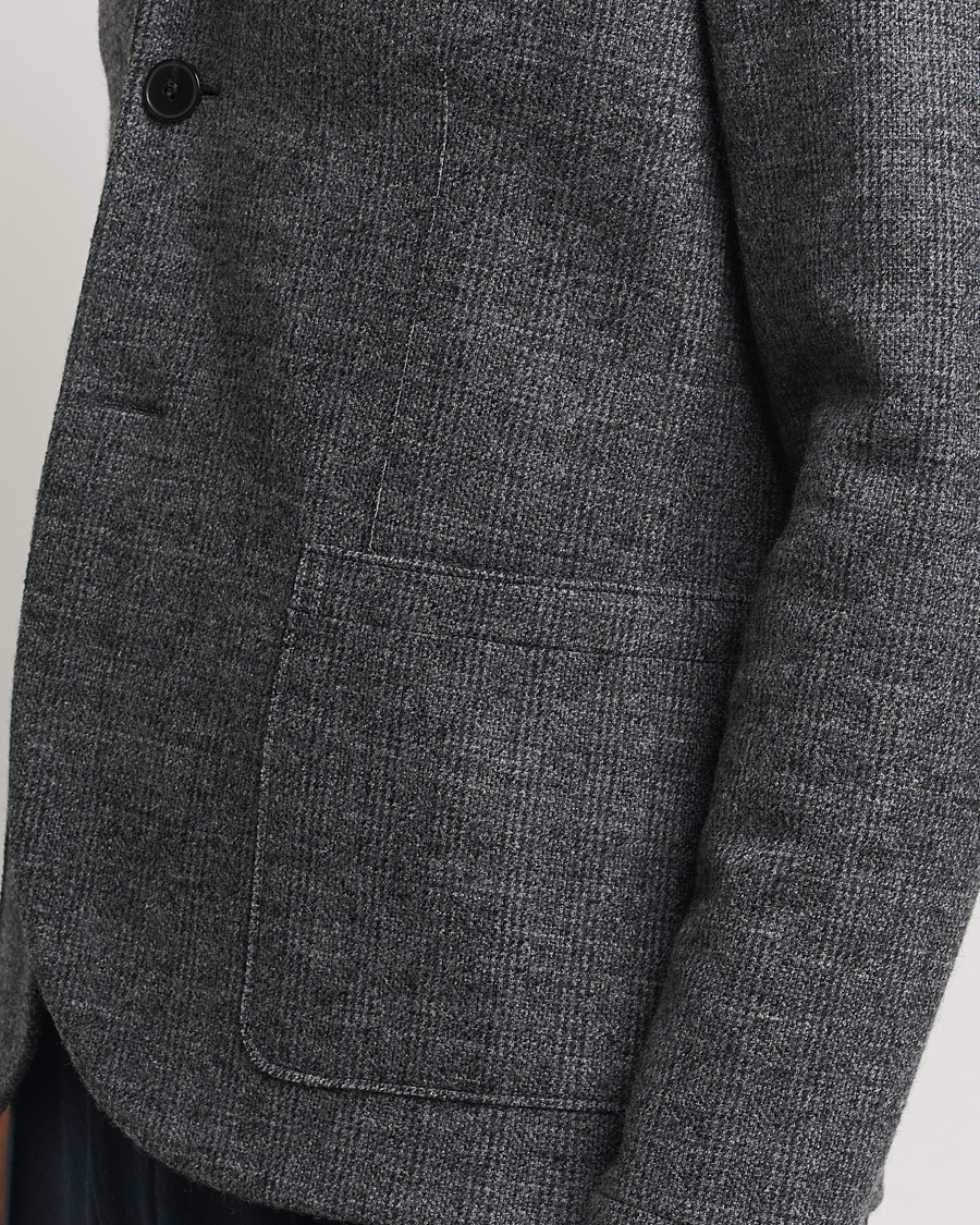 Mies | Pikkutakit | Harris Wharf London | Two Button Prince Of Wales Blazer Grey/Black